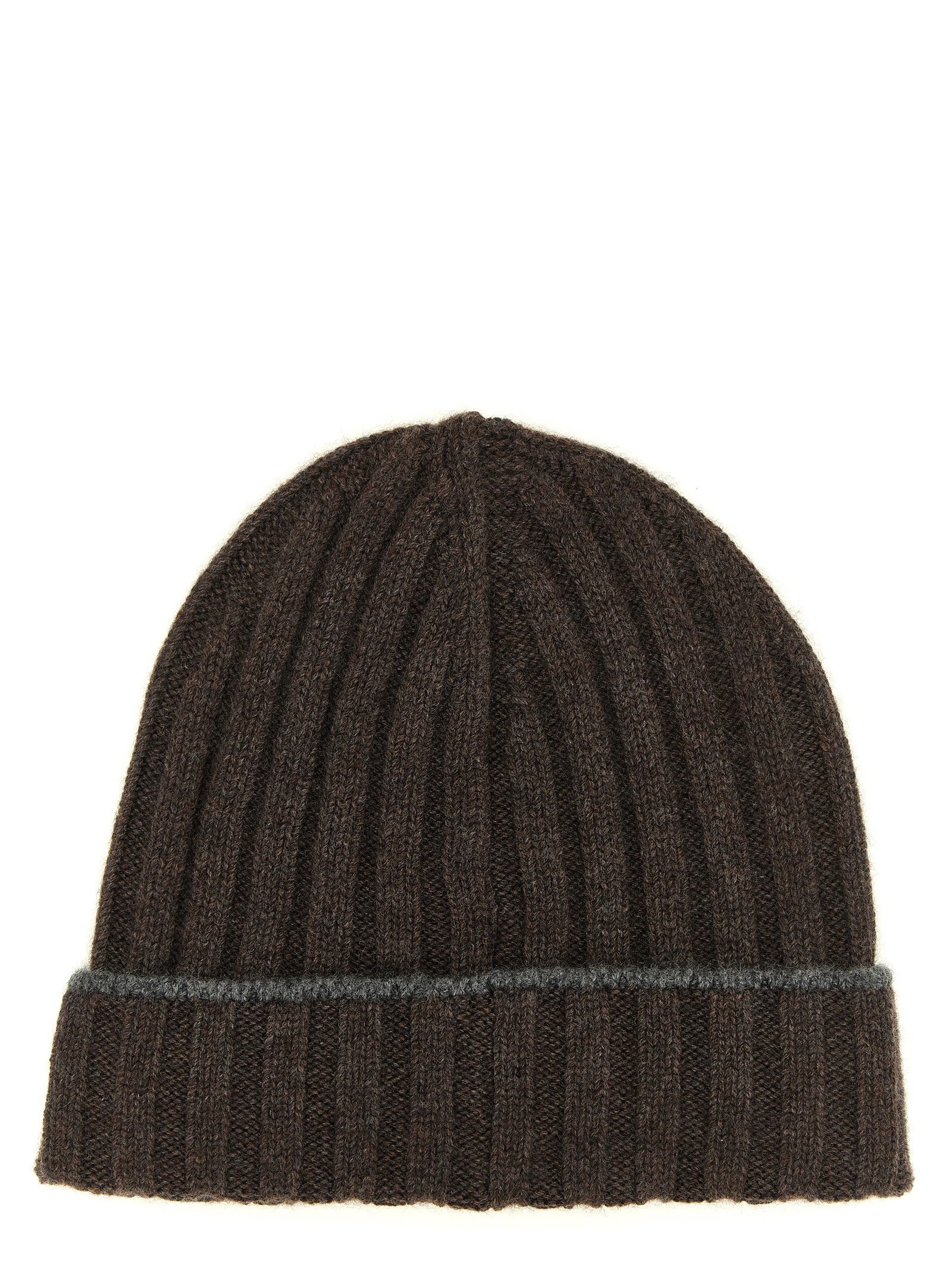 Brunello Cucinelli Cashmere Turn up Beanie Brown