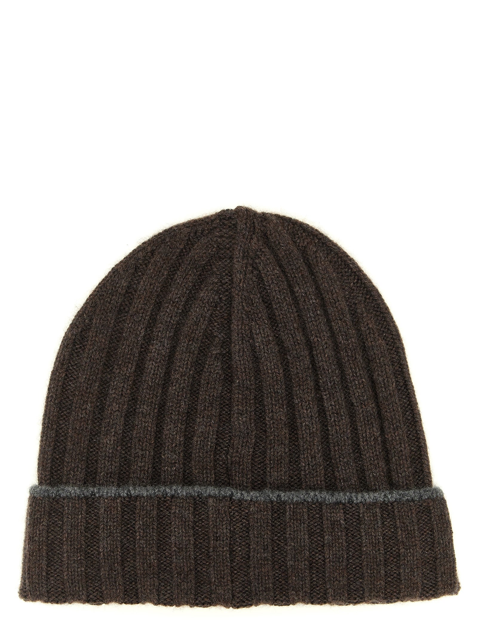 Brunello Cucinelli Cashmere Turn up Beanie Brown