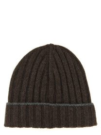 Brunello Cucinelli Cashmere Turn up Beanie Brown