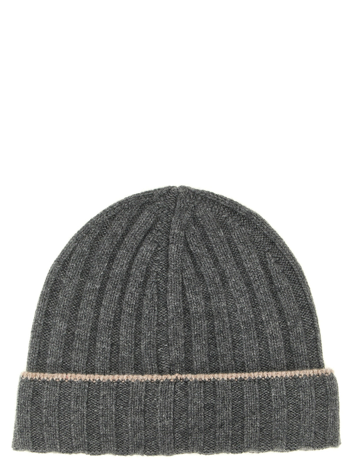 Brunello Cucinelli Cashmere Turn up Beanie Grey