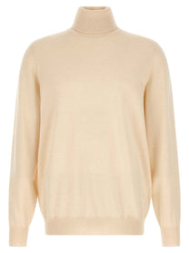 Brunello Cucinelli Cashmere Turtleneck Sweater White