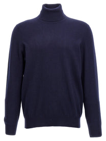 Brunello Cucinelli Cashmere Turtleneck Sweater Blue