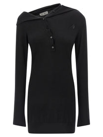 The Attico Cashmere Wool Dress Black