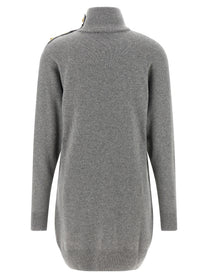 Balmain Cashmere Wool Dress Grey