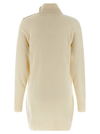 Balmain Cashmere Wool Dress Beige