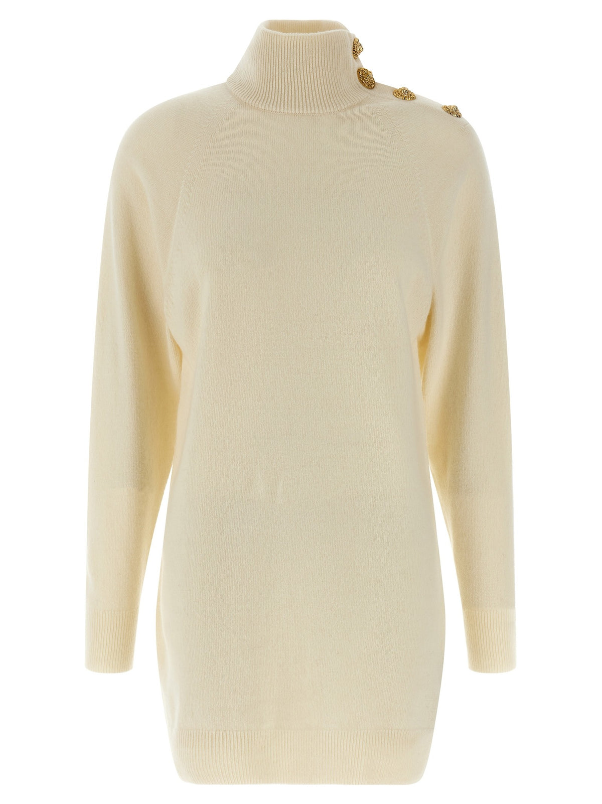 Balmain Cashmere Wool Dress Beige