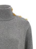 Balmain Cashmere Wool Dress Grey, view 3