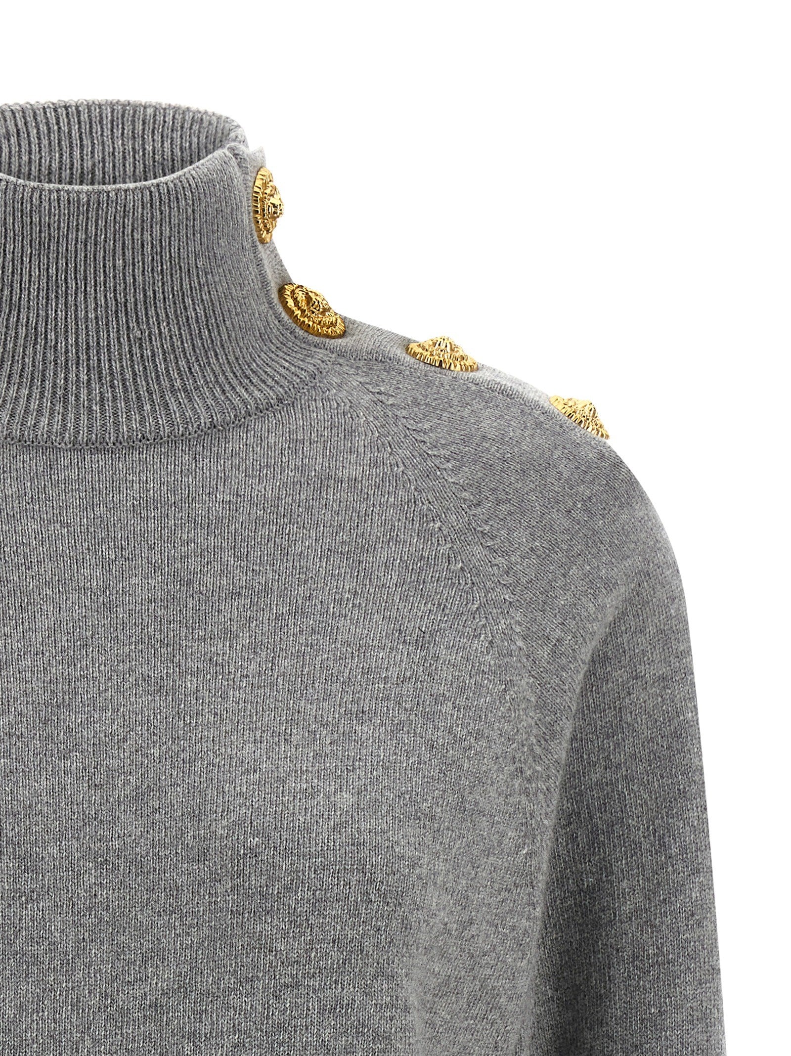 Balmain Cashmere Wool Dress Grey