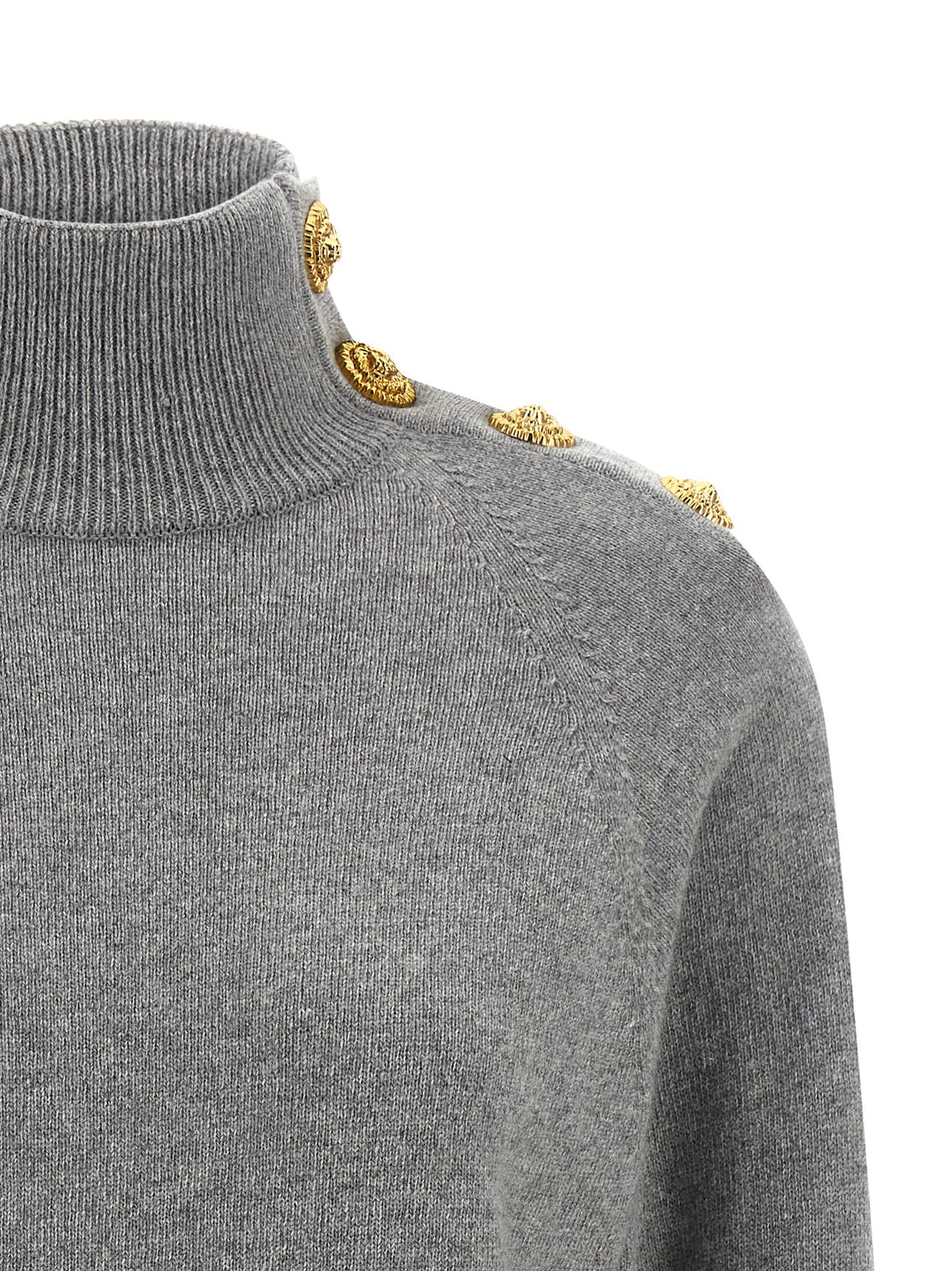 Balmain Cashmere Wool Dress Grey, view 3