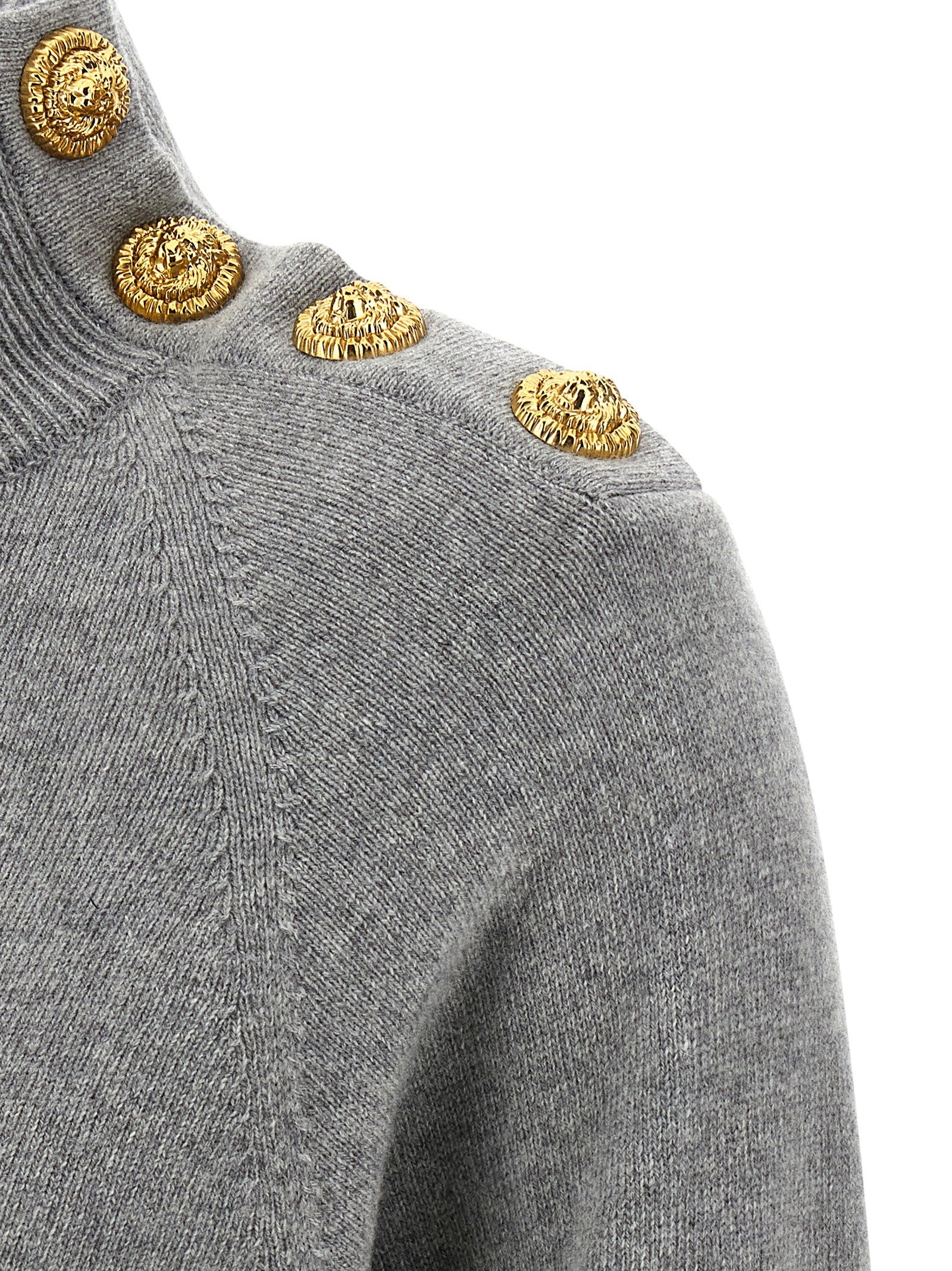 Balmain Cashmere Wool Dress Grey
