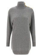 Balmain Cashmere Wool Dress Grey