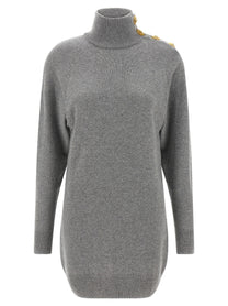 Balmain Cashmere Wool Dress Grey