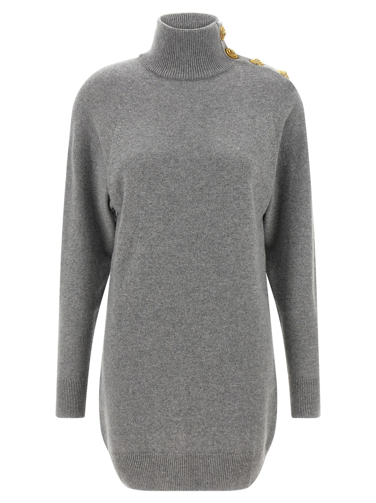 Balmain Cashmere Wool Dress Grey