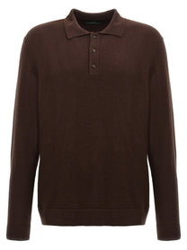 Zanone Cashmere Wool Polo Shirt Brown