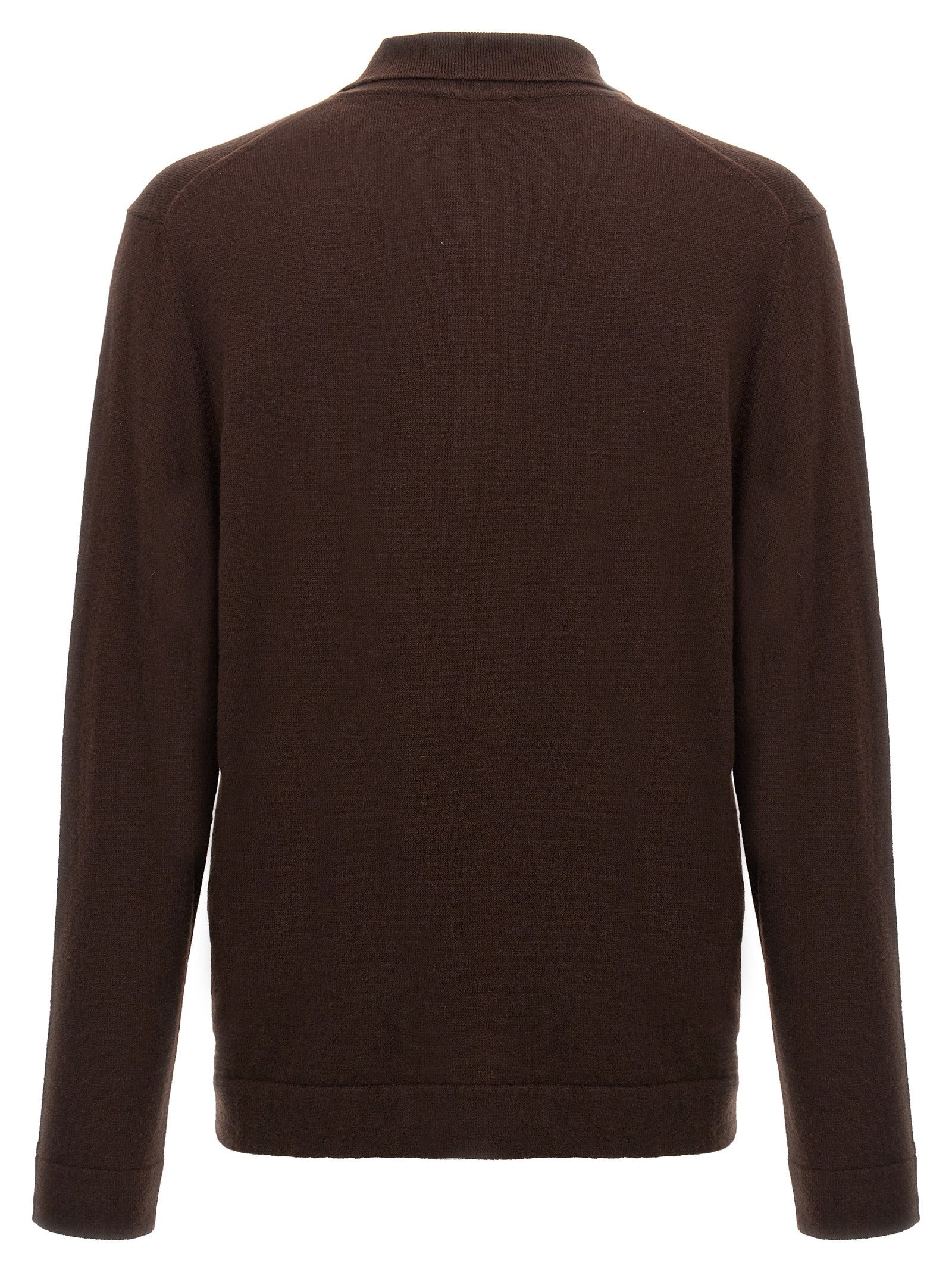Zanone Cashmere Wool Polo Shirt Brown