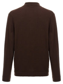 Zanone Cashmere Wool Polo Shirt Brown