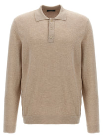Zanone Cashmere Wool Polo Shirt Beige