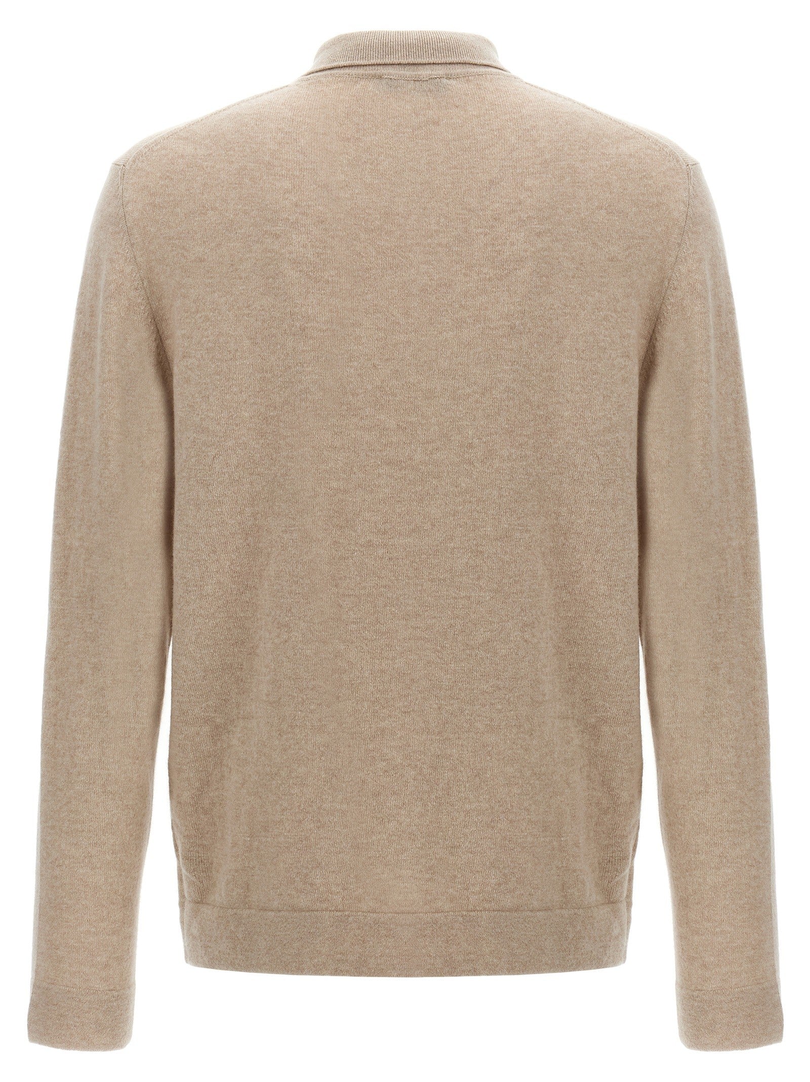 Zanone Cashmere Wool Polo Shirt Beige