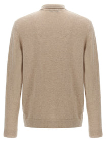 Zanone Cashmere Wool Polo Shirt Beige
