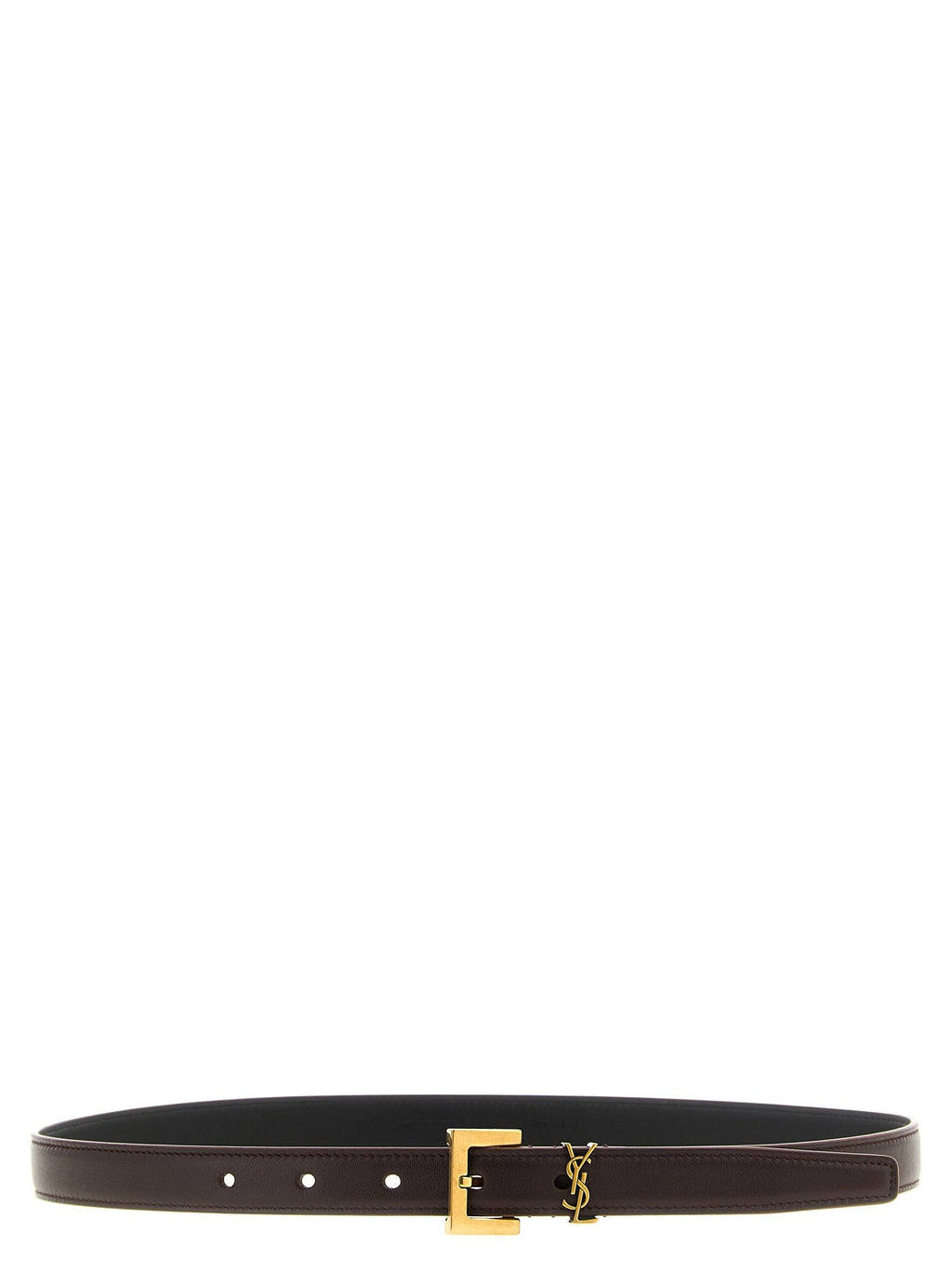 Saint Laurent Cassandre Belt Brown
