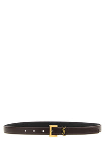Saint Laurent Cassandre Belt Brown