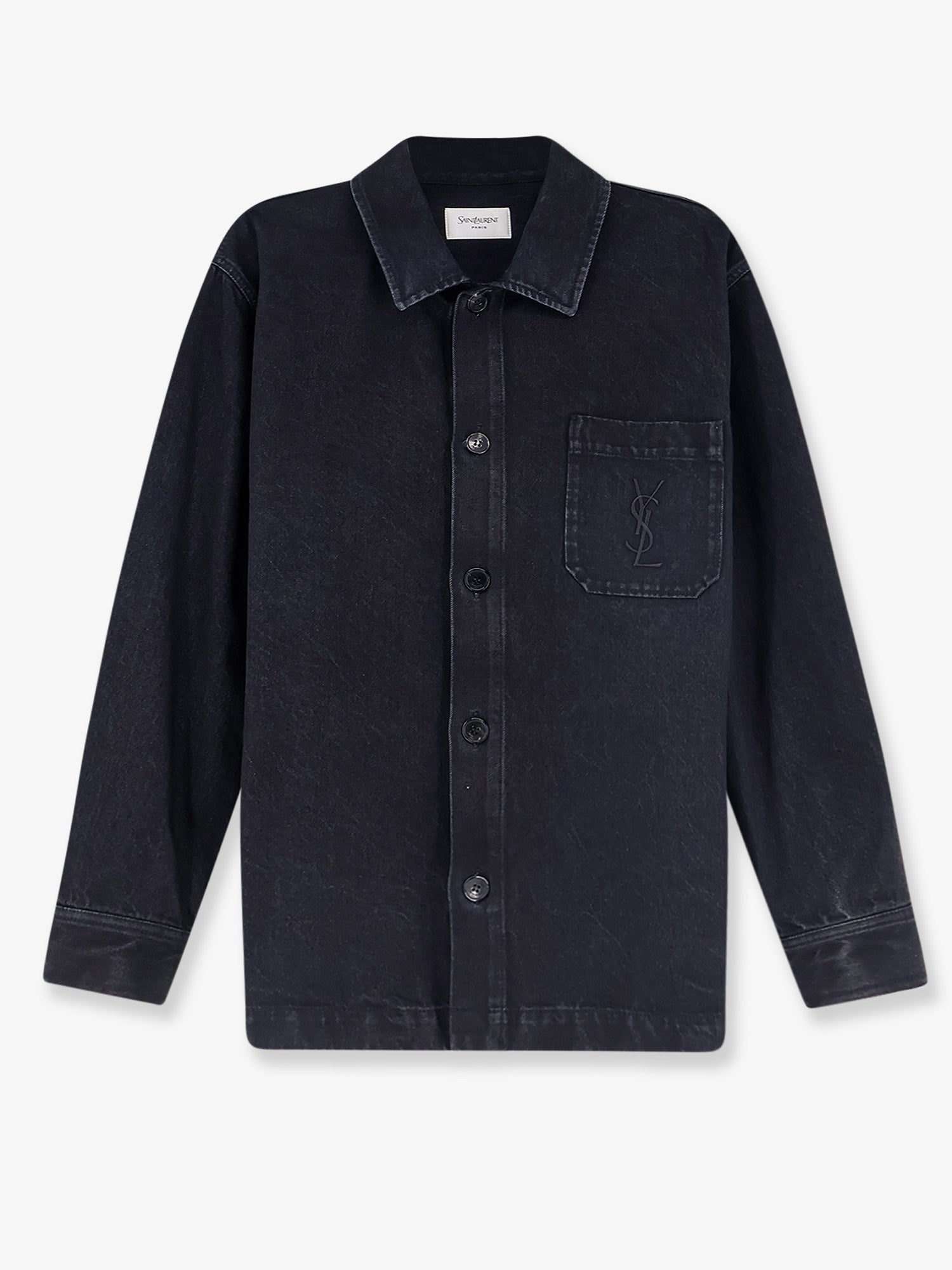 Saint Laurent Men's Cassandre Overshirt Black