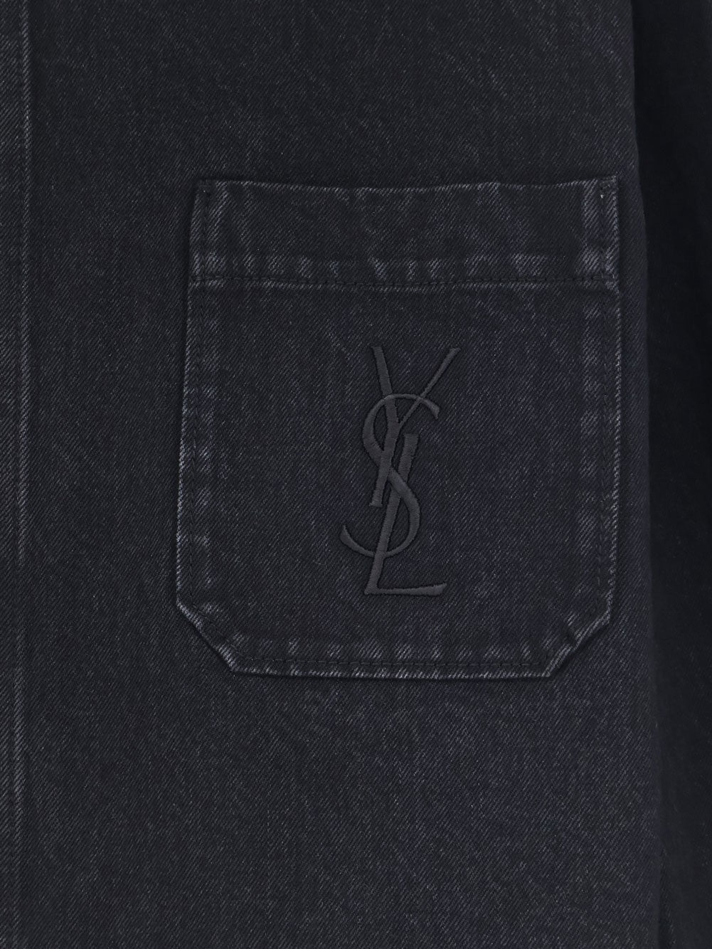 Saint Laurent Men's Cassandre Overshirt Black