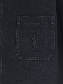 Saint Laurent Men's Cassandre Overshirt Black