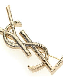 Saint Laurent Cassandre Brooch Gold, view 3