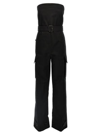 Saint Laurent Cassandre Bustier Jumpsuit Black