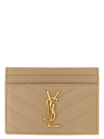 Saint Laurent Cassandre Card Holder Beige