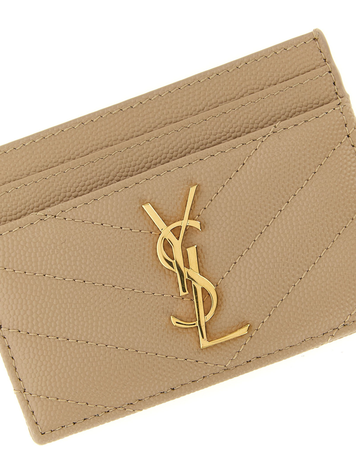 Saint Laurent Cassandre Card Holder Beige