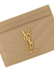 Saint Laurent Cassandre Card Holder Beige