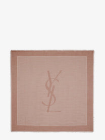 Saint Laurent Women's Cassandre Cashmere and Silk Foulard Brown