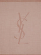 Saint Laurent Women's Cassandre Cashmere and Silk Scarf Brown, view 2