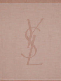 Saint Laurent Women's Cassandre Cashmere and Silk Foulard Brown