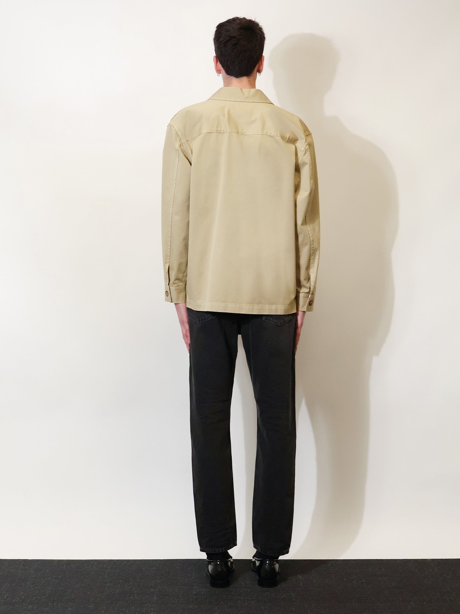 Saint Laurent Men's Cassandre Overshirt Beige