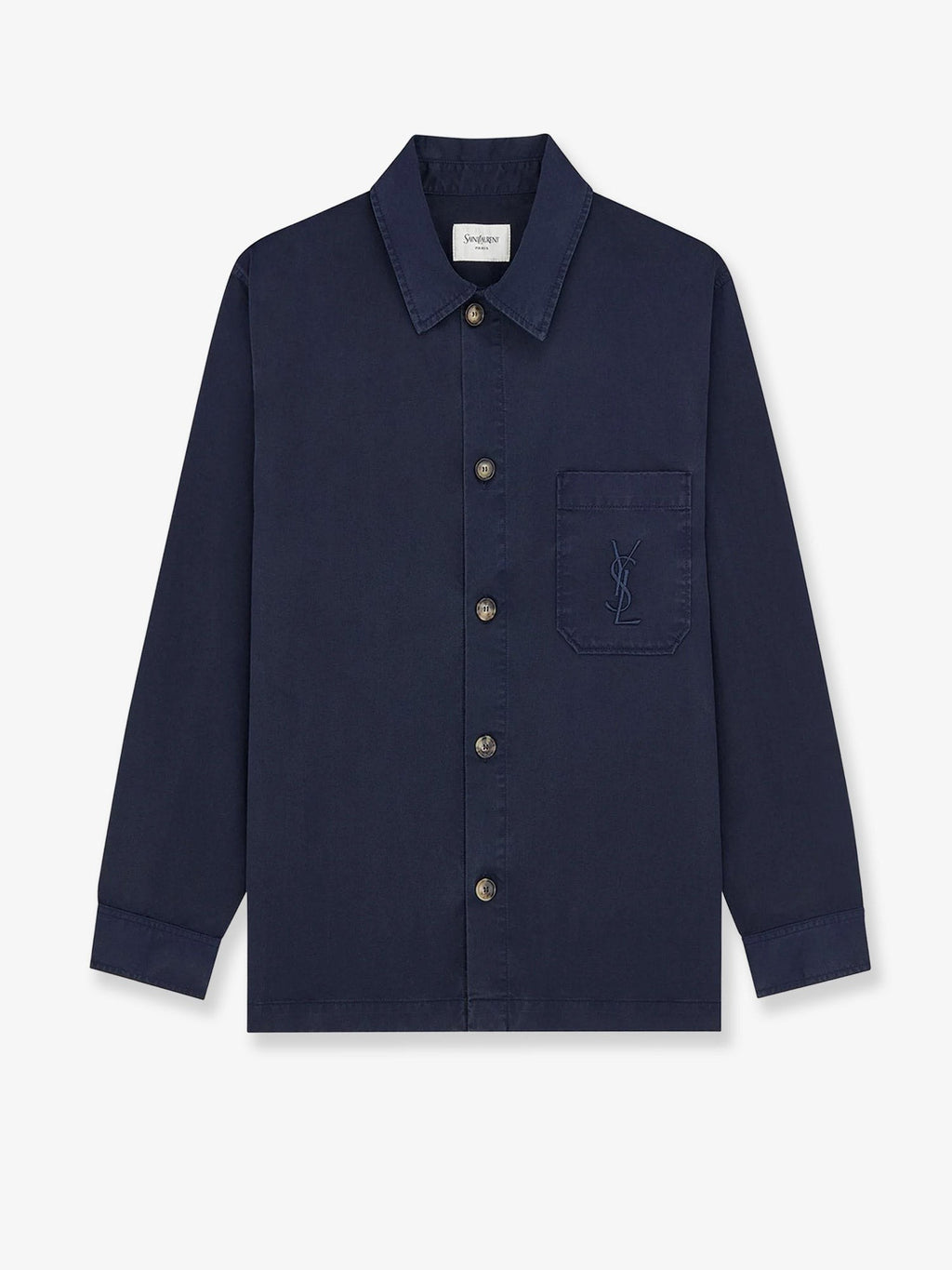 Saint Laurent Men's Cassandre Overshirt Blue