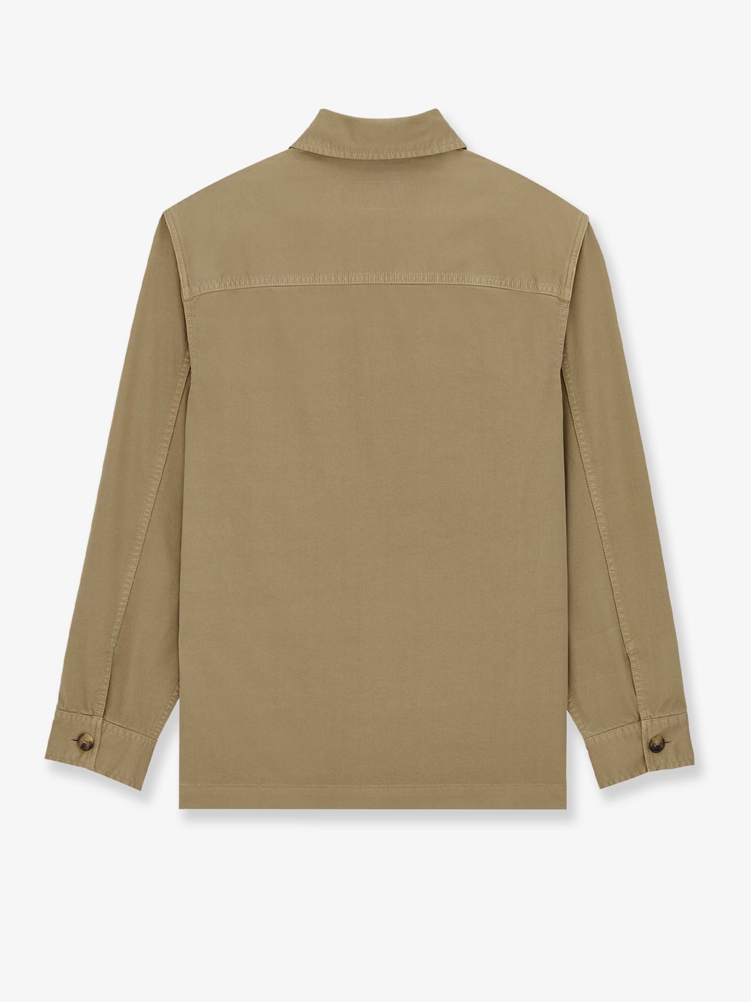 Saint Laurent Men's Cassandre Certified Cotton Overshirt Beige