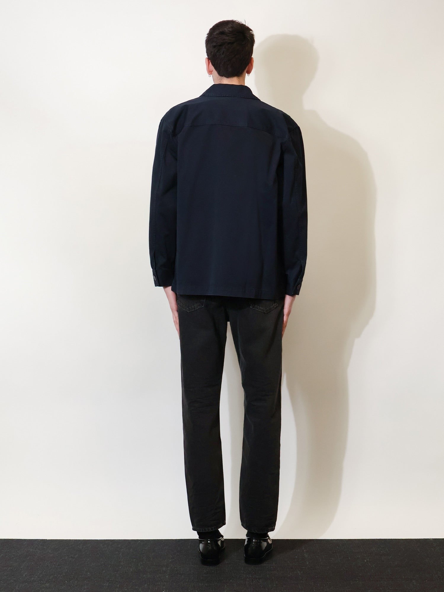 Saint Laurent Men's Cassandre Certified Cotton Overshirt Blue