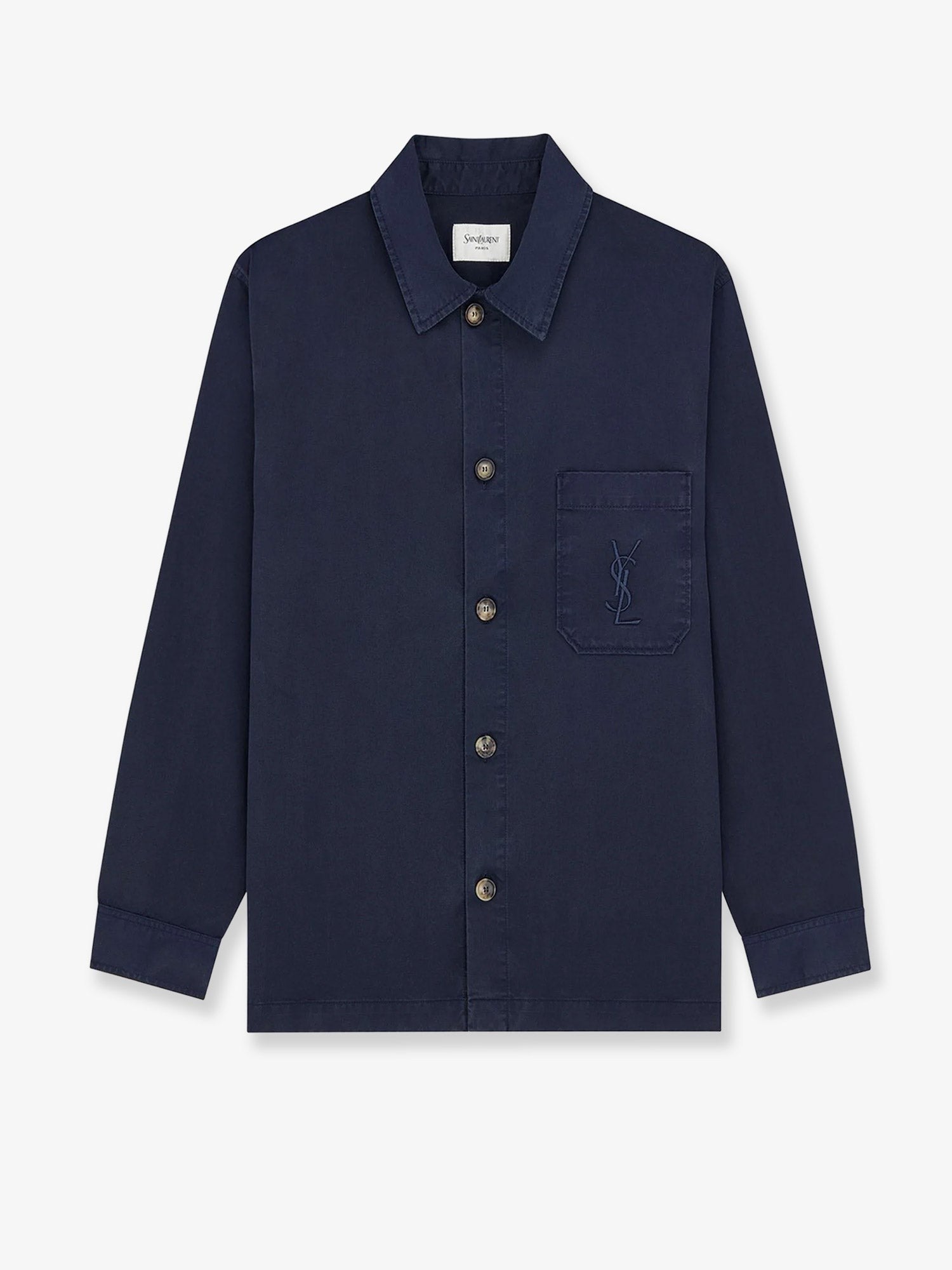 Saint Laurent Men's Cassandre Overshirt Blue