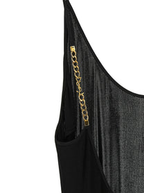 Saint Laurent Cassandre Chain Dress Black