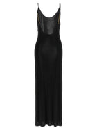 Saint Laurent Cassandre Chain Dress Black, view 2