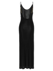 Saint Laurent Cassandre Chain Dress Black