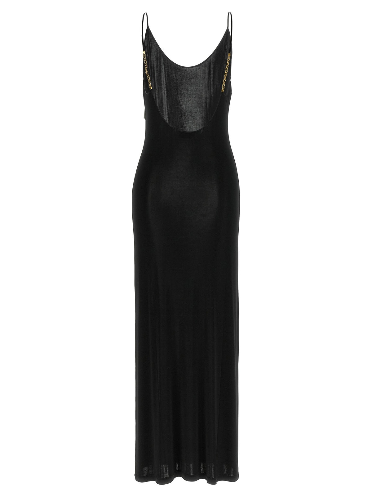Saint Laurent Cassandre Chain Dress Black, view 2
