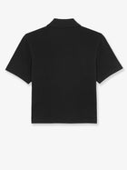Saint Laurent Women's Cassandre Cotton Piqué Cotton Polo Shirt Black, view 2