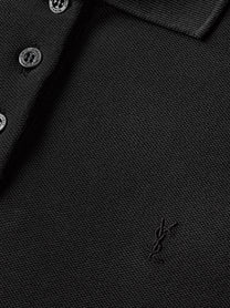 Saint Laurent Women's Cassandre Cotton Piqué Cotton Polo Shirt Black