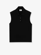 Saint Laurent Women's Cassandre Cotton Polo Shirt Black