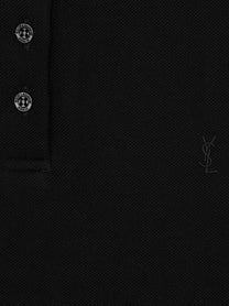 Saint Laurent Women's Cassandre Cotton Polo Shirt Black