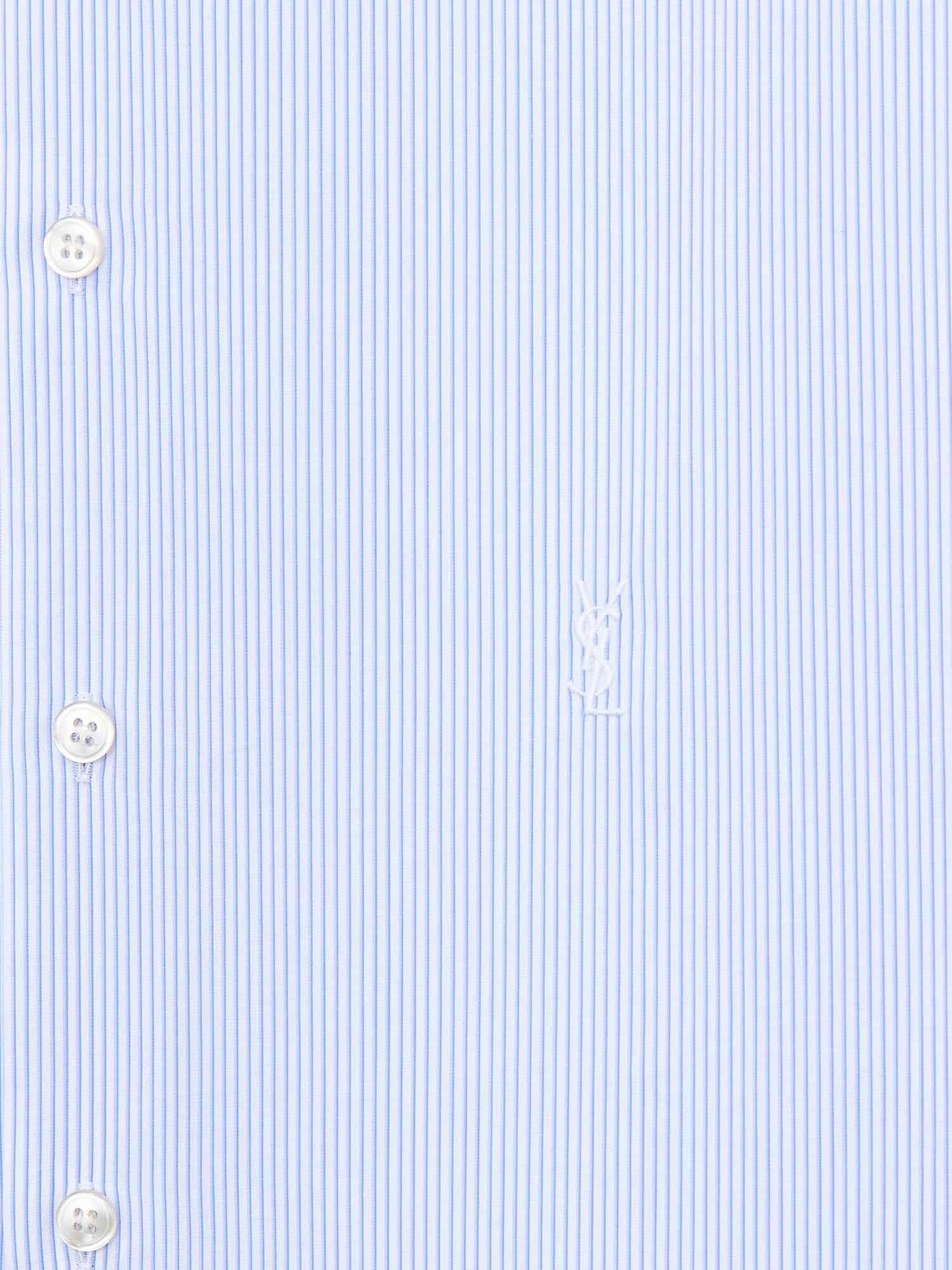 Saint Laurent Men's Cassandre Cotton Shirt White